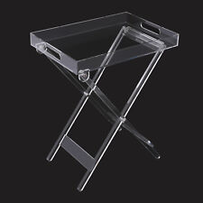 Clear Plastic Acrylic Foldable Table TV Snack Tray Living room Coffee Tea Table