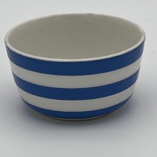 Cornishware TG Green Sugar Bowl, Blue & White, Green Shield Stamp, 4.5" Wide