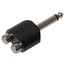 6.35mm MONO 1/4" Jack to 2 x