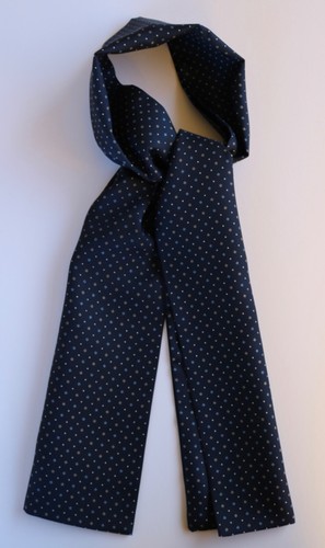 Silk cravat scarf - scarf, navy