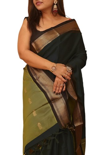 Women border saree sico silk - women's,