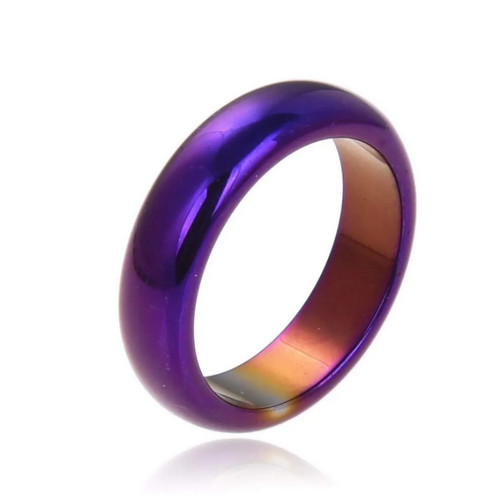 Magnetic purple hematite ring - purple,