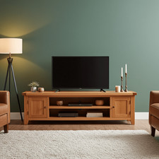 Extra Large Oak TV Unit Solid