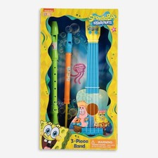 NEW SpongeBob SquarePants 3 Piece Band Set Ukulele Recorder & Slide Whistle 🎸🪈