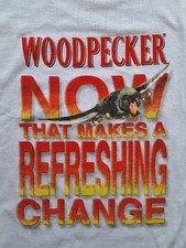 Vintage Woodpecker Cider "That Makes A Refreshing Change" Men's T-Shirt Size XL