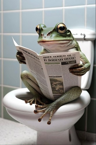 Frog toilet metal - on,