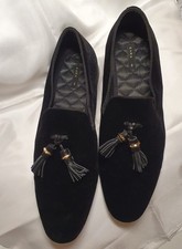 Mens Black Velvet Loafers from