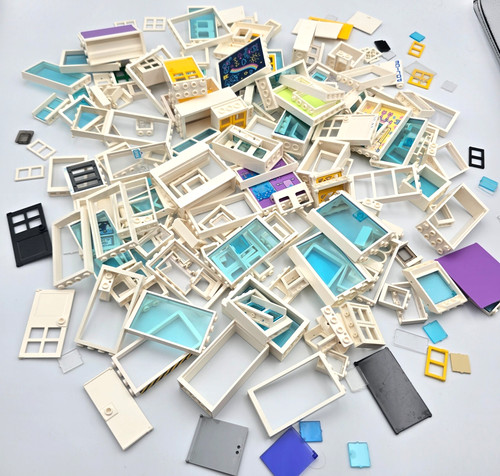 Lego white windows and doors - white,