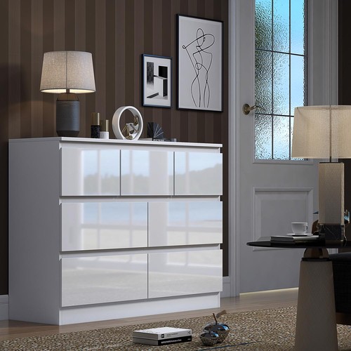 High white gloss drawer - high,