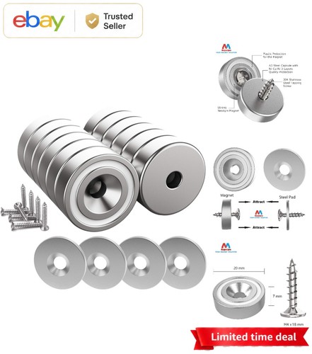 Neodymium pot magnets 25lb - pot,