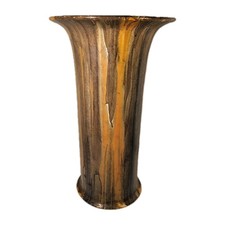 Myott Art Deco Style Ceramic Vase Orange Patterned Glaze With Repair 