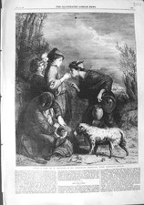 Original Old Antique Print