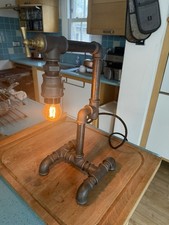 Industrial Steampunk Tap-Shaped Desktop Lamp | Large 50cm | Touch Tap On/Off |