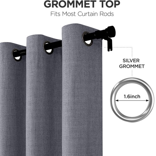 Linen curtains blackout eyelet - blackout,