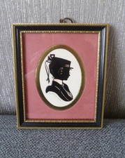 Vintage Silhouette Signed Enid Elliott Linder Miss Esmeralda Framed Portrait