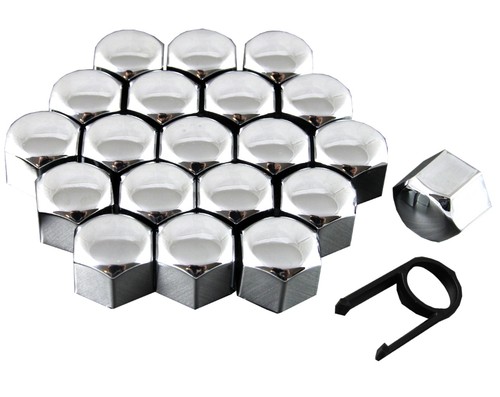 Set 17mm chrome car caps - 17mm,