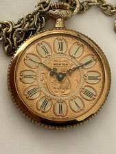 1960’s Ladies Pendant/Pocket Watch “MENTOR” G/P Art Deco, 15-Jls Swiss, K-Time