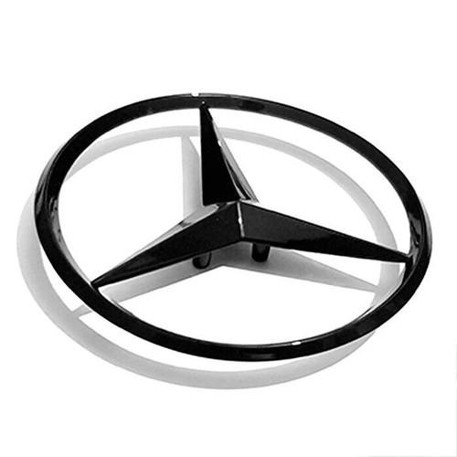 Gloss black star badge - black,