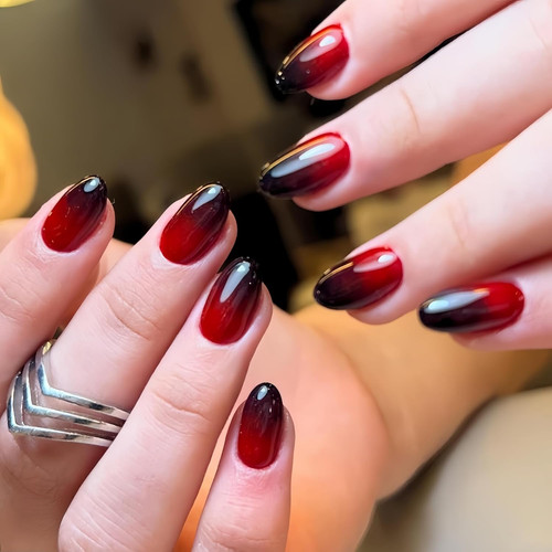 Ombre black red press - ombre,