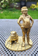 Vintage Solid Brass John Bull Figure with Bulldog E486
