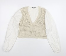 ZARA Women’s Ivory Open-Knit