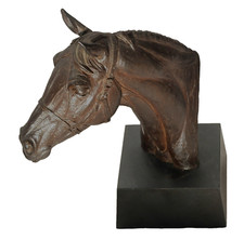 Doris Lindner Cast Bronze Resin Model of Horse Head with Impressed Signature