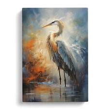 Heron Gestural Canvas Wall Art