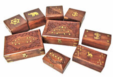 Wooden Jewellery Box Carved Indian Wedding Storage Small Medium Large UK
