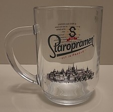 1 x Staropramen Pint Nucleated 20oz   Toughened Glass Tankard Stein Beer Lager.
