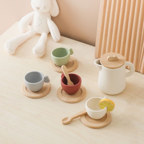 Complete wooden tea set - set, &
