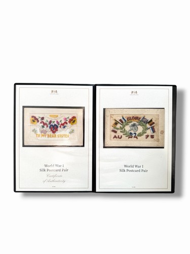 Ww1 silk postcard pair - ww1,