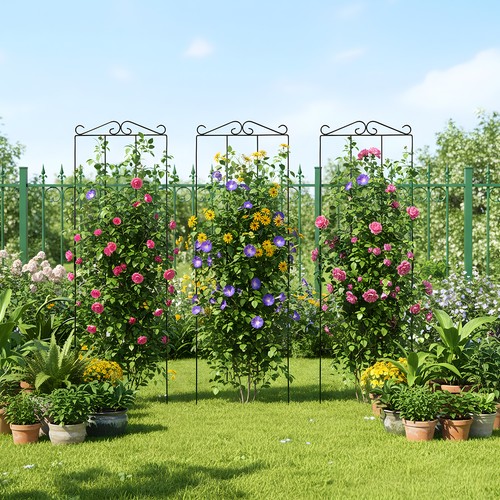 Garden metal obelisk - garden,