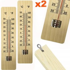 2x WALL WOODEN THERMOMETER