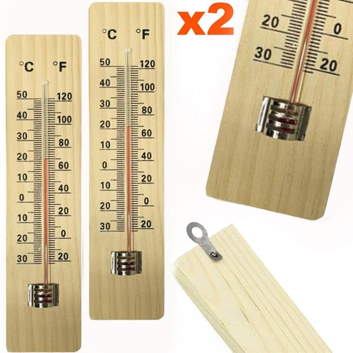Wall wooden thermometer - 2x,
