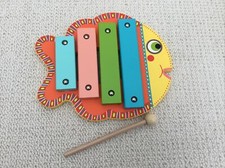 Djeco Animambo Wooden Xylophone Colourful Fish With Wooden Wand Length 20 cm