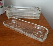 Set of 4 Vintage Pressed Glass Corn Cob Holders