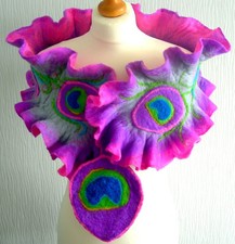 Hand Felted -ART Scarf /wool