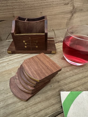 Rosewood drink coasters - coasters, in