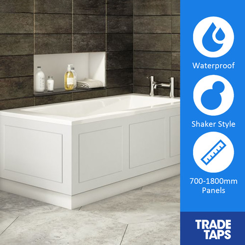 Halite bath panel - white, shaker