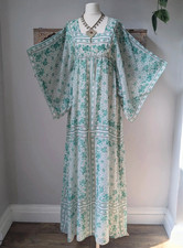 Vintage 70s maxi dress angel sleeves Kati Laura Philips UK 6 8 10 prairie xs sm