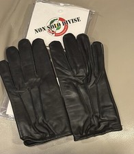 Italian Police Men's Black Leather Gloves: Size: M