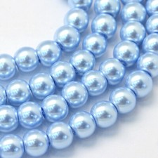 GLASS  FAUX PEARL BEADS ROUND