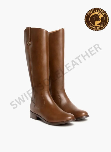 Men genuine leather - leather, knee