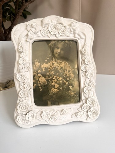 Shabby chic cherub rose photo - shabby,