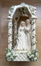 StunningRare Vintage Courting Couple Gazebo Roses Resin Wedding Cake Centerpiece