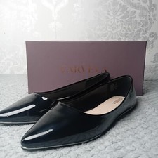 CARVELA Mikela Ladies Black Patent Slip On Flats Sandals Shoes EU 39 UK 6