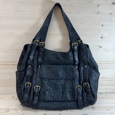 Kooba Bag Purse Black Italian Lamb Skin Leather Paige F6142-1 Pebbled Strappy