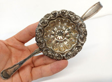 Victorian Marked Tea Strainer 18 x 9 cm Marked NL IHB TH Silverware Plated