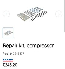 DAF Air Compressor Repair Kit