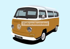 EARLY BAY VW GRAPHIC CAR ART